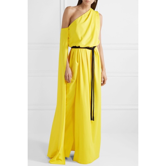 RUNWAY MARC JACOBS Belted one-shoulder crepe Greek Goddess gown - Picture 3 of 9